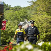 image of Temple police walkin on the Ambler campus