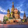 image of St. Basil's Cathedral and a blue cloud