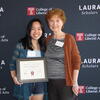 image of faculty member and student at the LAURA ceremony